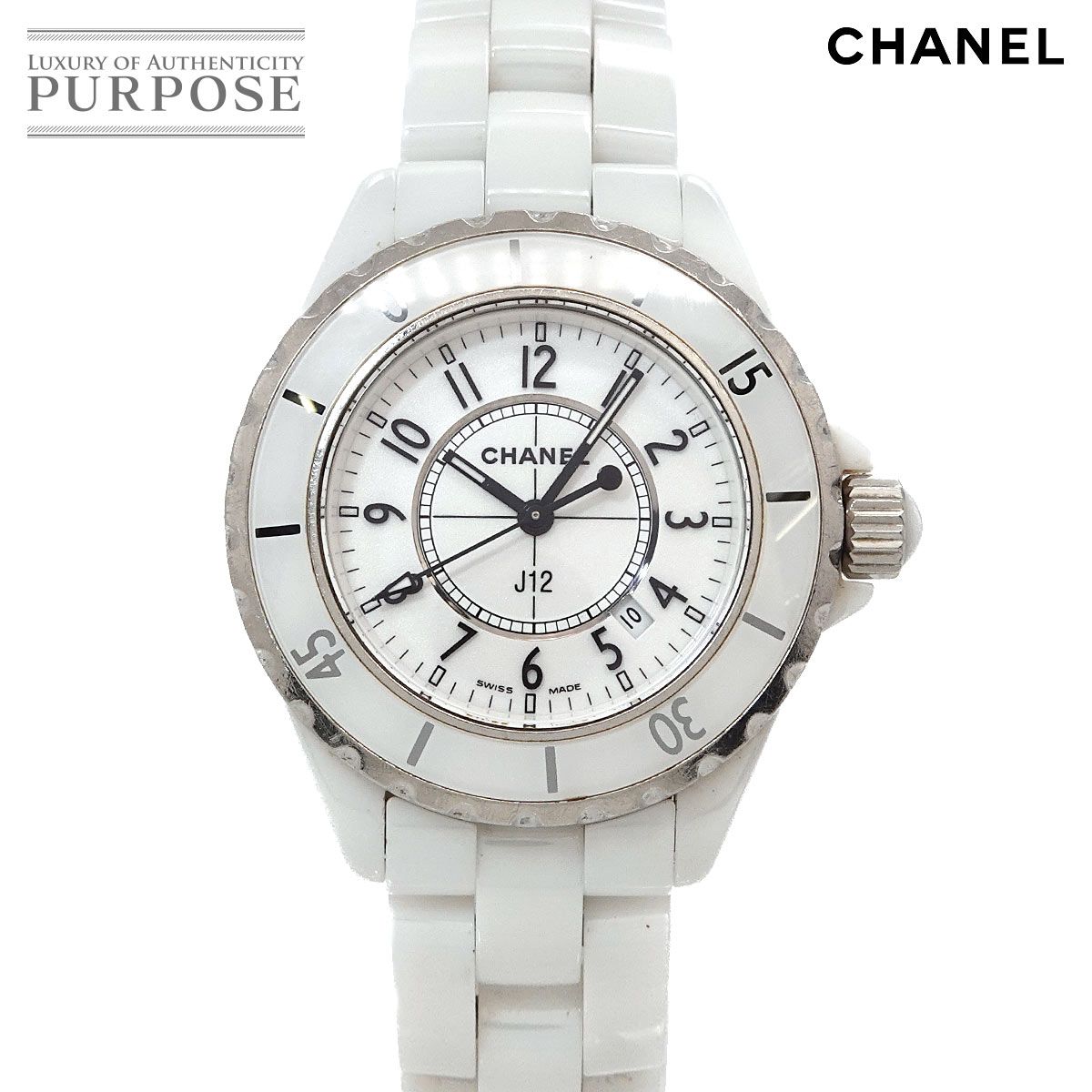 シャネル CHANEL J12 33mm H0968 レディース 腕時計 デイト ホワイト
