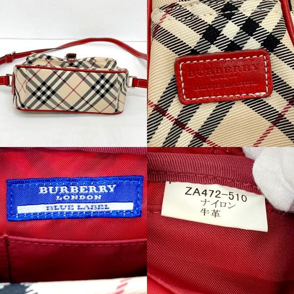 美品 BURBERRY BLUE LABAL ピンクノバチェック ポーチ 美品 BURBERRY