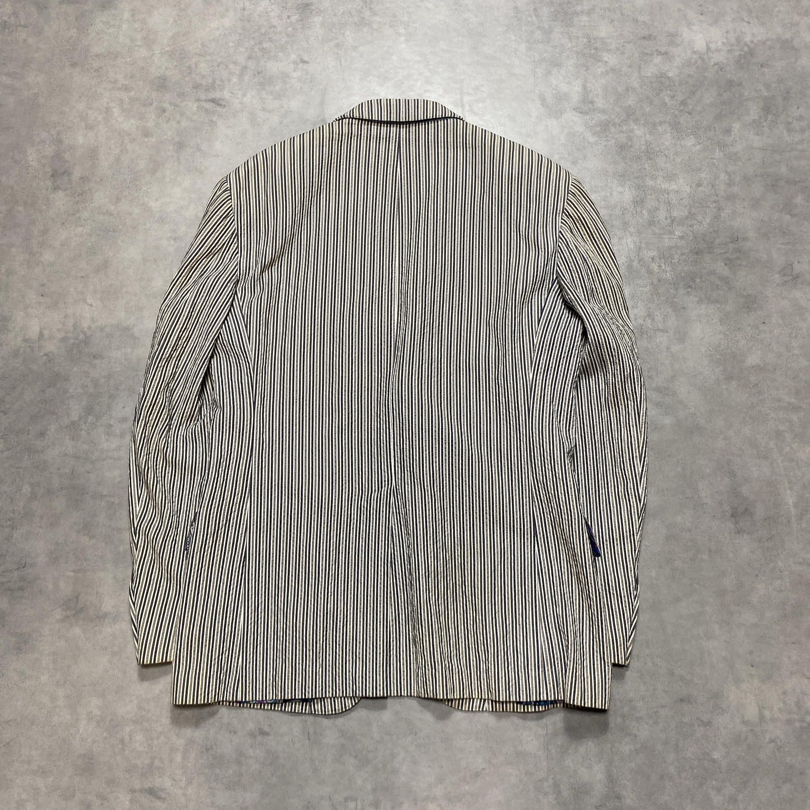 HQ306◇ETRO : 春夏用 シアサッカーテーラードジャケット◇48