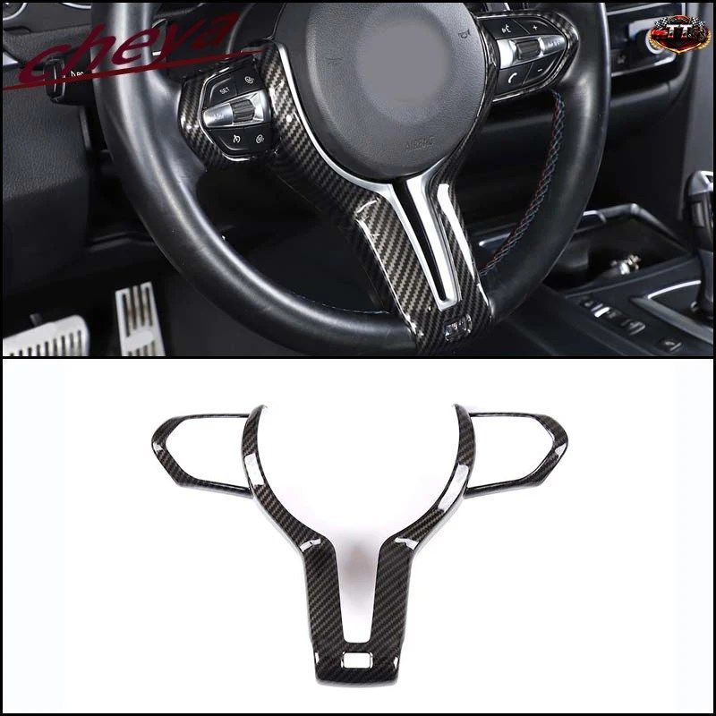 ABS樹脂製カーボンファイバースポーツステアリングホイールカバー装飾カバー BMW F06 F10 F12 F13 F20 F21 F22 F30 F32 F25 F26