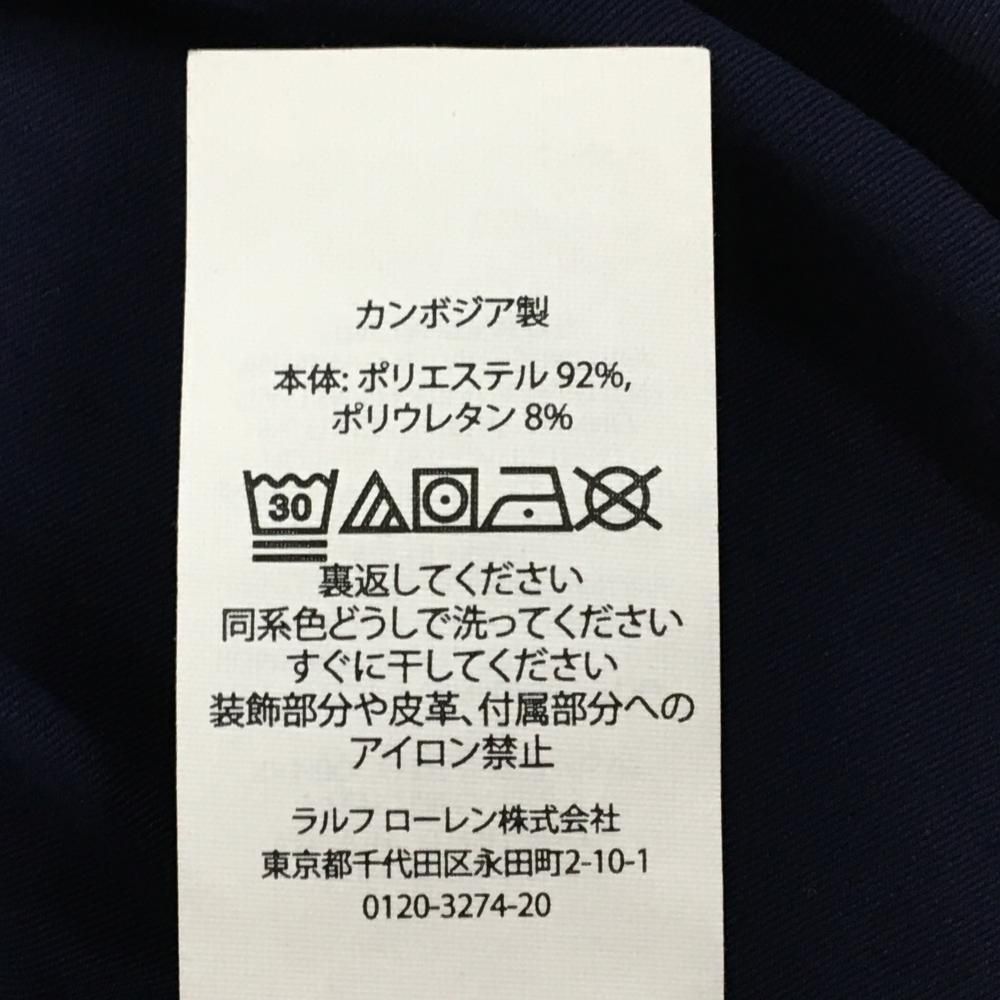 超美品】RLXラルフローレン 半袖ポロシャツ 半ポロ ネイビー 肩ロゴ