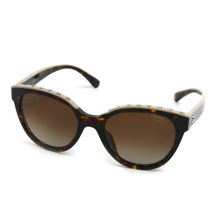 CHANEL シャネル バタフライ シェイプ サングラス ダークトータス/ベージュ A71339 5414-A C.1682/S9 54□20 140 3P レディース 中古