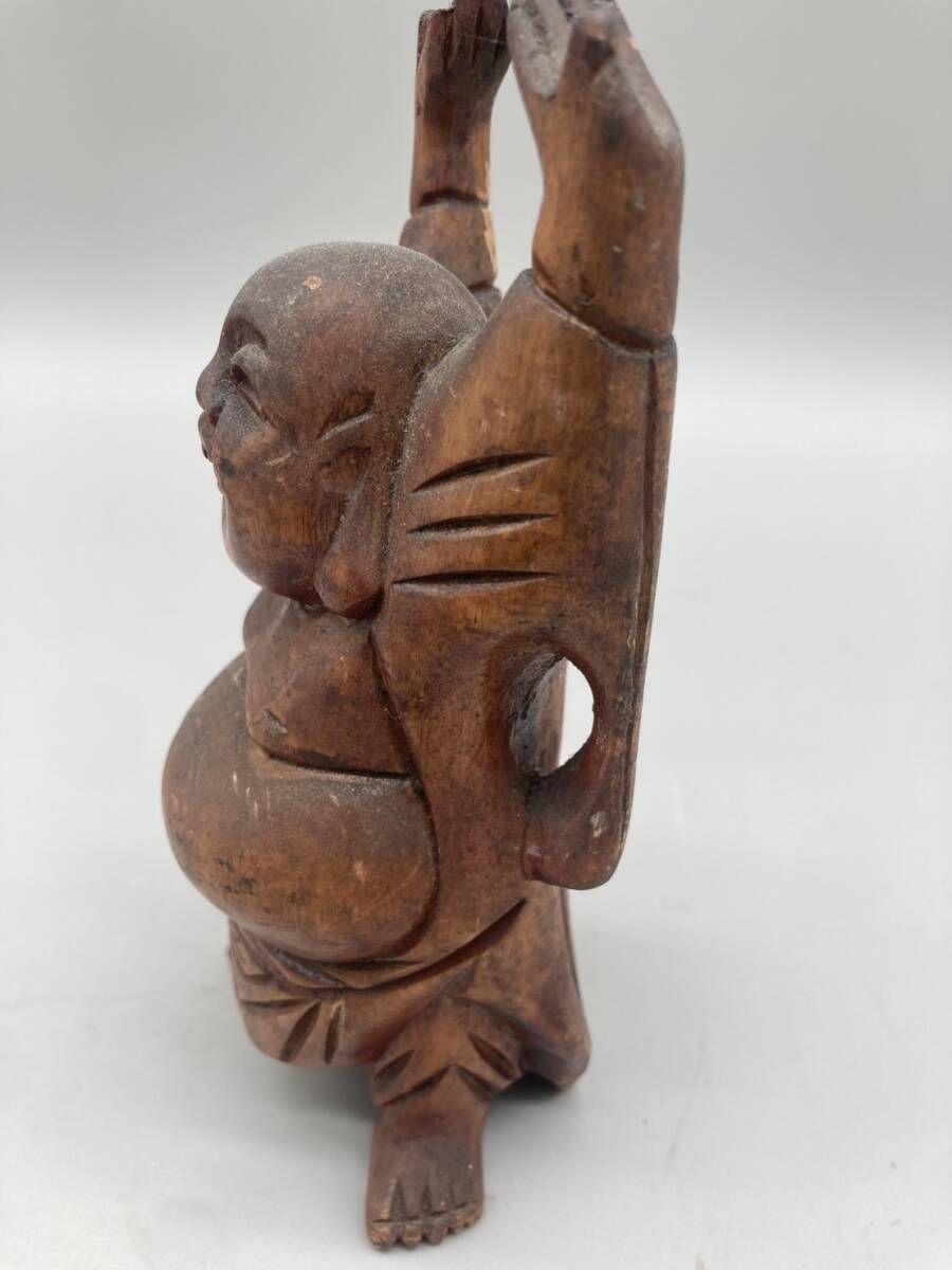 布袋　木製彫刻　七福神　縁起物　アンティーク 8-0610-16】☆希少☆ 布袋像 七福神 木彫り 置物 彫刻 縁起物 - メルカリ