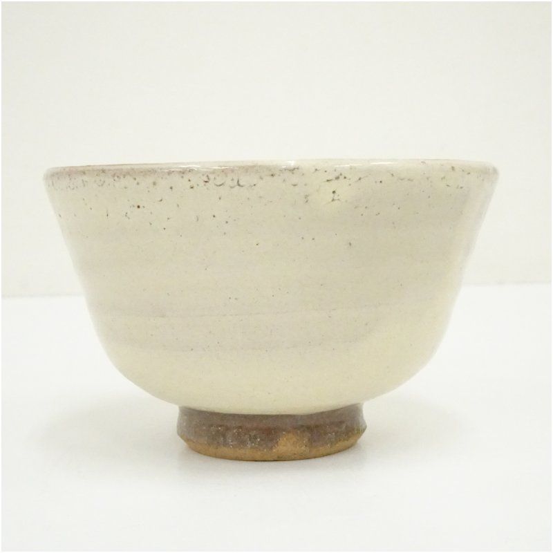 作家物 白釉茶碗 茶道 抹茶 おしゃれ 抹茶茶碗 抹茶碗 和食器 レトロ