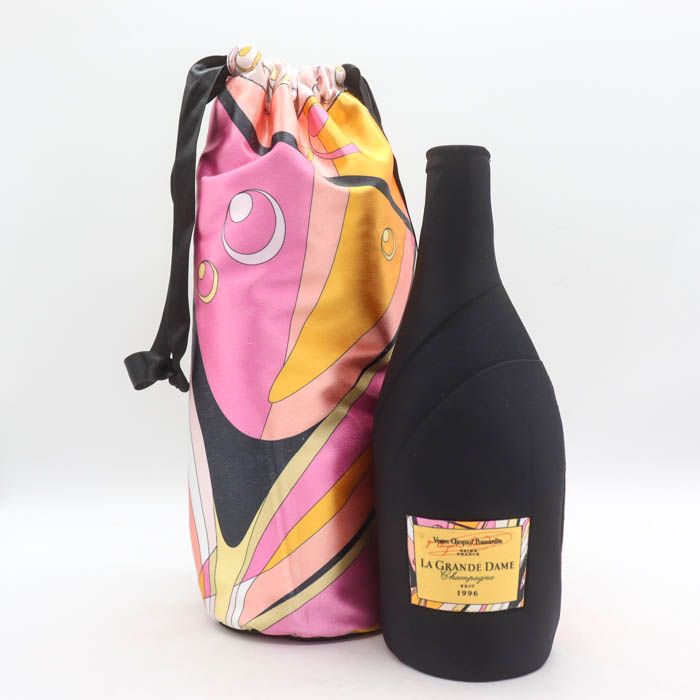 ヴーヴクリコ　ラグランダム1996　エミリオプッチ　シャンパン　専用箱巾着付4本 エミリオプッチ × ヴーヴクリコ シャンパンボトルカバー 巾着セット