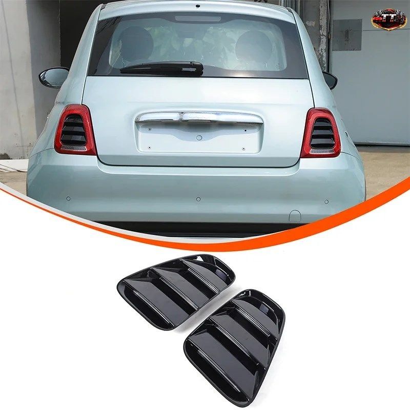 FIAT 500 595 695 2016+ 車用リアテールライト装飾パネルカバー ABSピアノ外装 2個セット