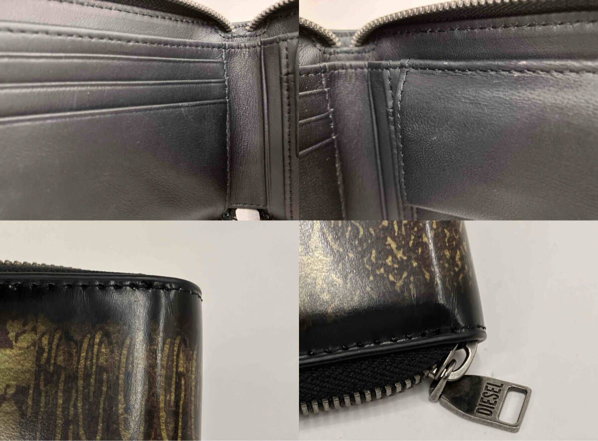 DIESEL ディーゼル 二つ折り財布 総柄レザーウォレット｜詳細画像