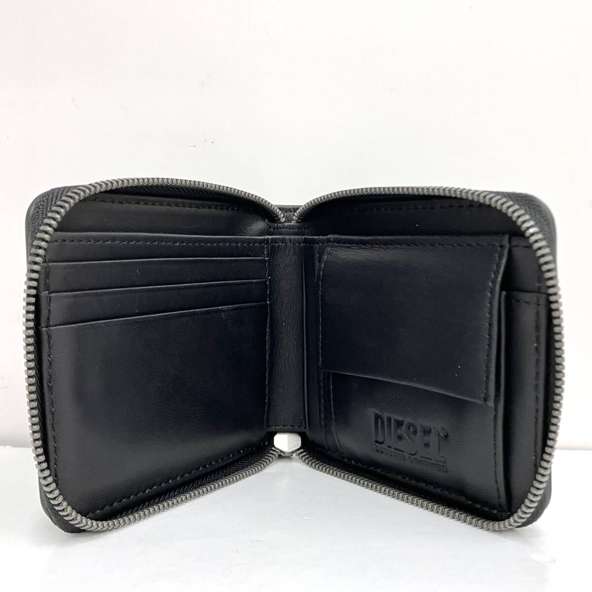 DIESEL ディーゼル 二つ折り財布 総柄レザーウォレット｜詳細画像
