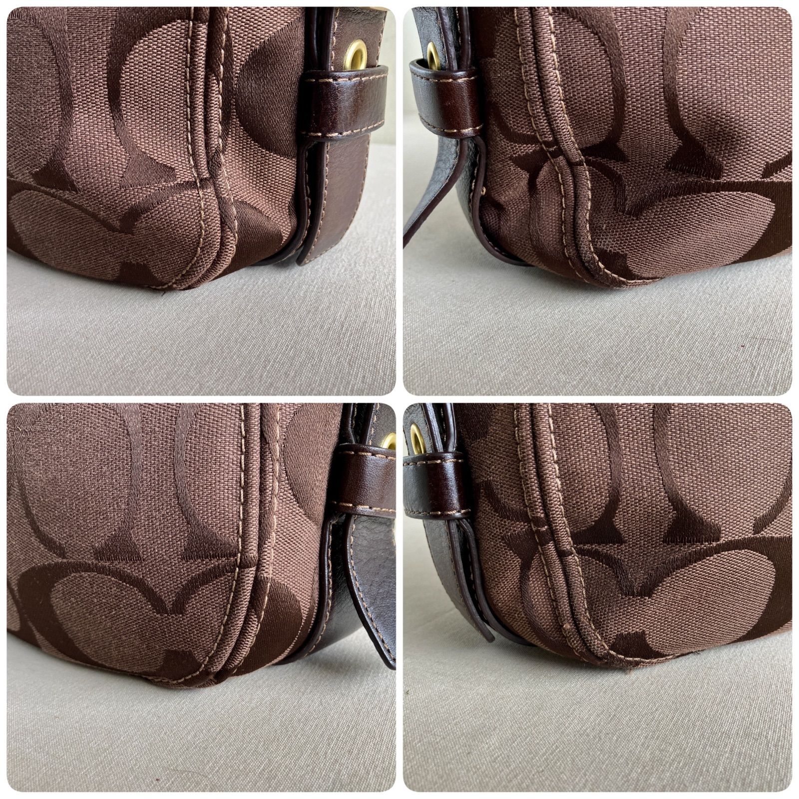 Vintage Coach Zoe Signature Hobo Shoulder Bag Brown Mahogany Brass 