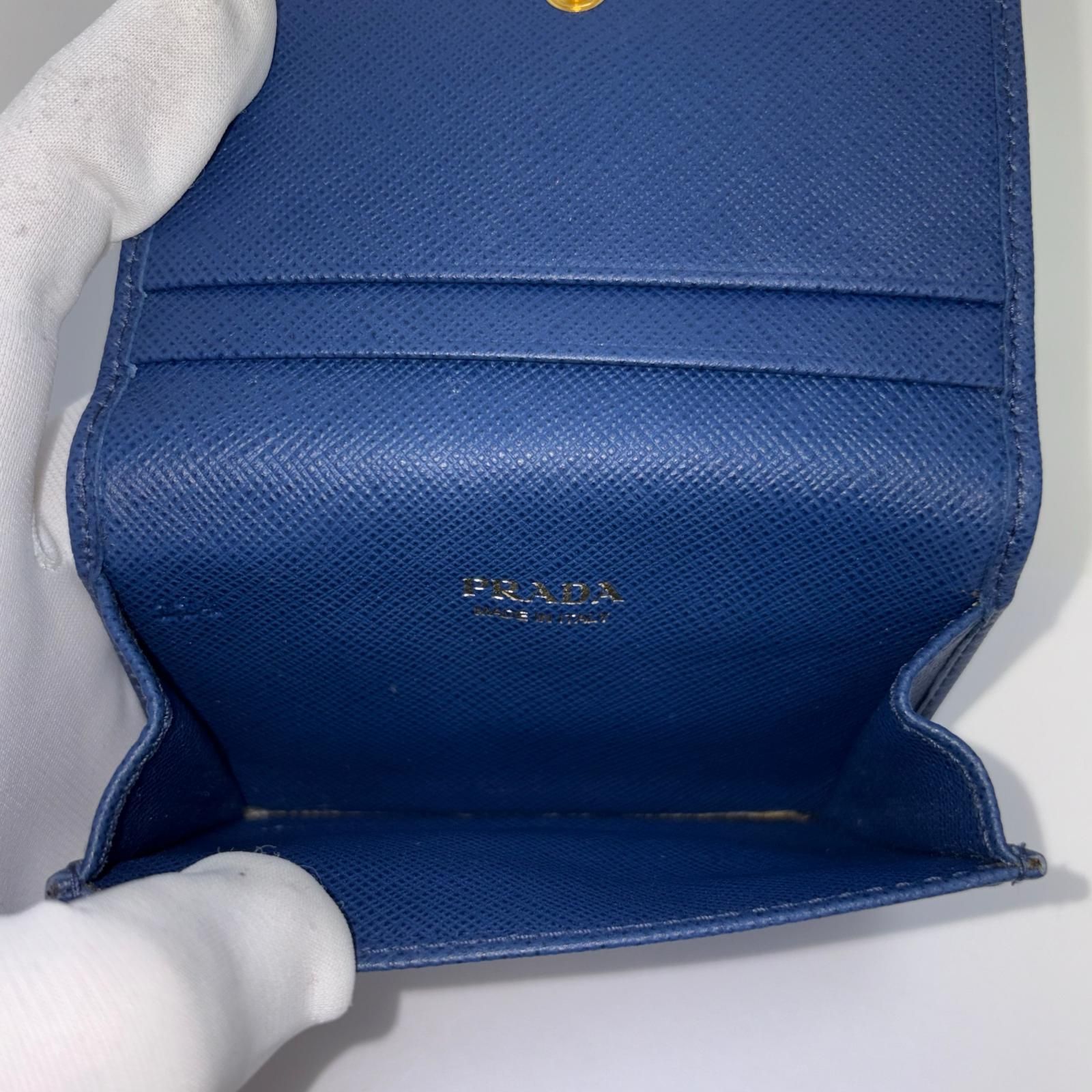 PRADA プラダ 名刺入れ ネイビー サフィアーノ 名刺入れ レザー