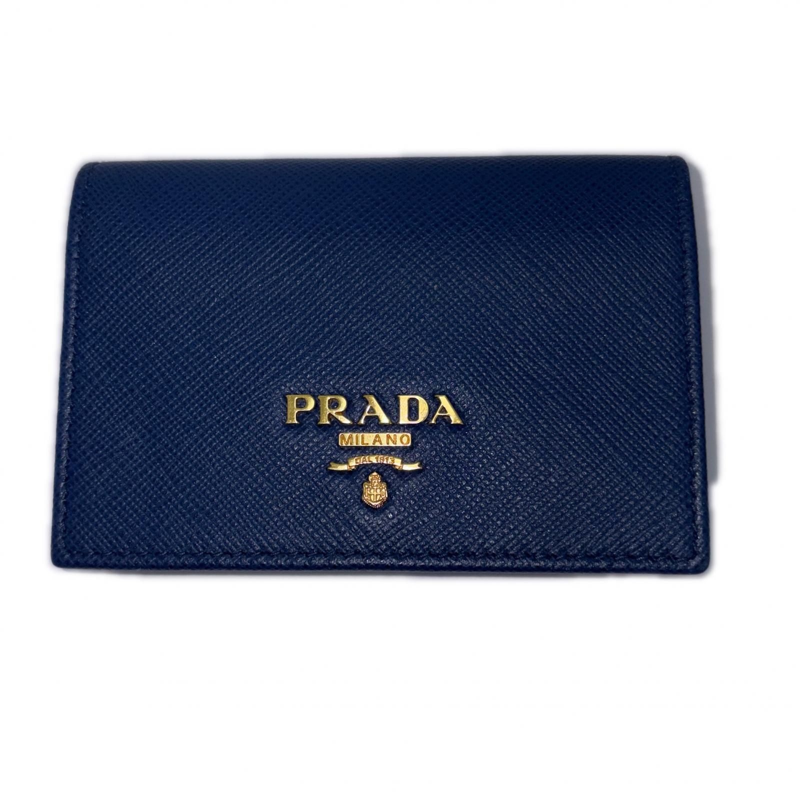 PRADA プラダ 名刺入れ ネイビー サフィアーノ 名刺入れ レザー