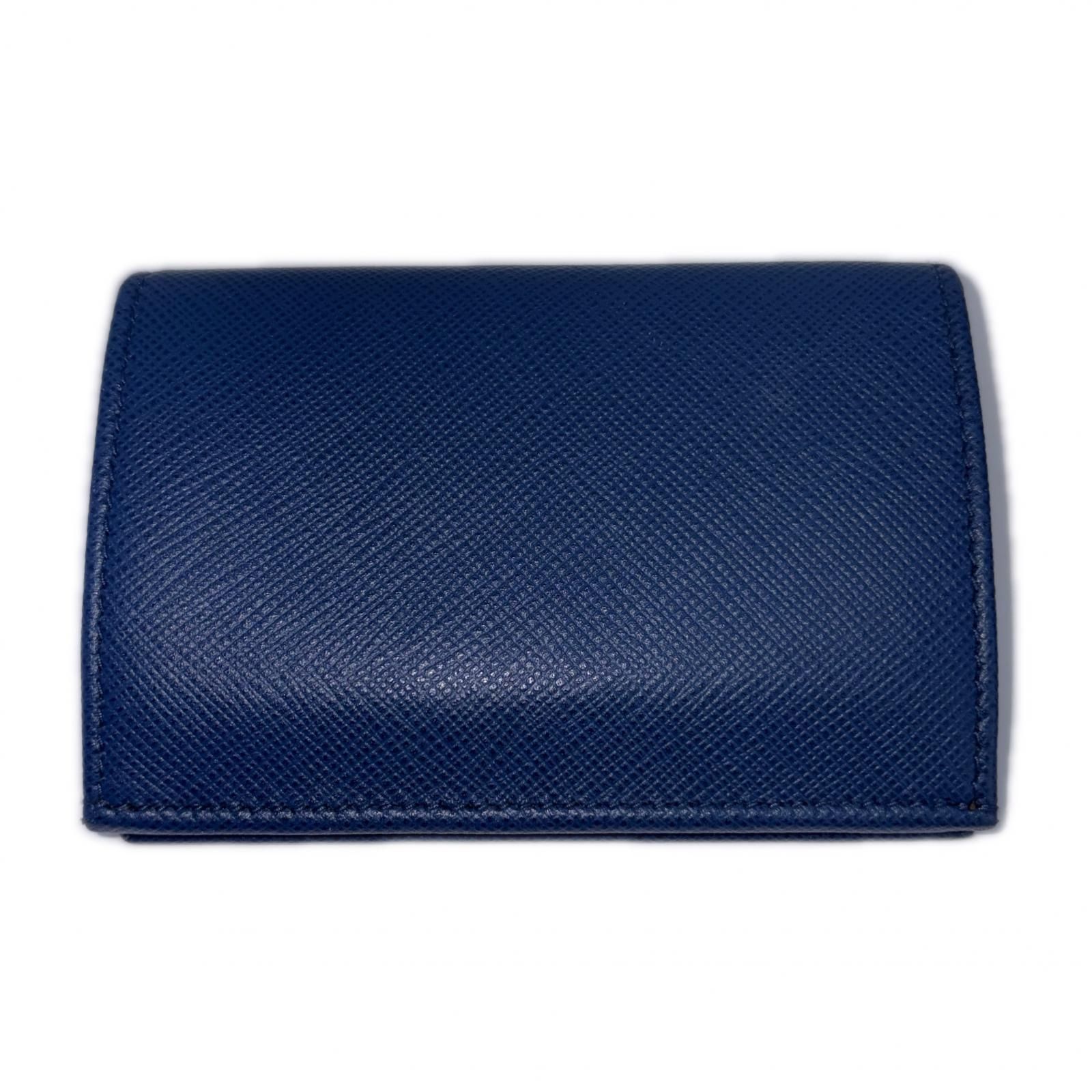 PRADA レザー 名刺入れ　ネイビー PRADA プラダ 名刺入れ ネイビー サフィアーノ 名刺入れ レザー