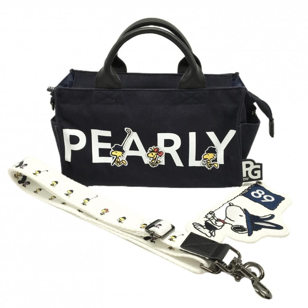 【美品】パーリーゲイツ×PEANUTS カートバッグ ネイビー×白 スヌーピー ショルダーストラップ ゴルフ 2024年モデル PEARLY GATES 9,849円