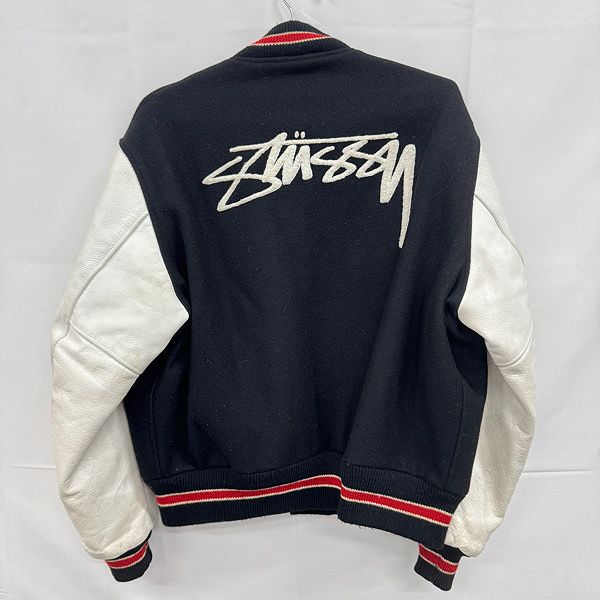 STUSSY/ステューシー OLD 90s USA製 BURLY GEAR ワッペン付き 袖レザー