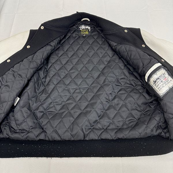 STUSSY/ステューシー OLD 90s USA製 BURLY GEAR ワッペン付き 袖レザー