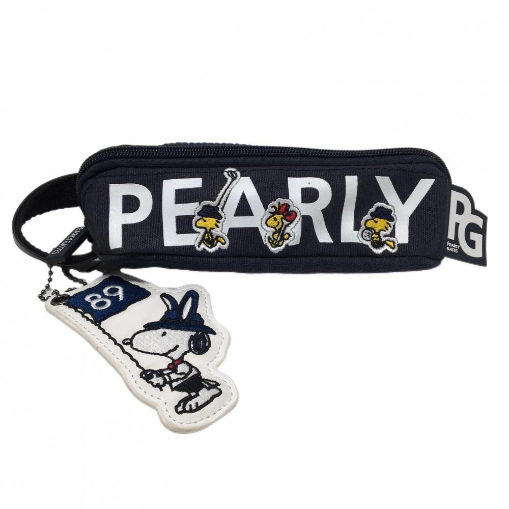 美品】パーリーゲイツ×PEANUTS ポーチ ネイビー×白 スヌーピー ボール