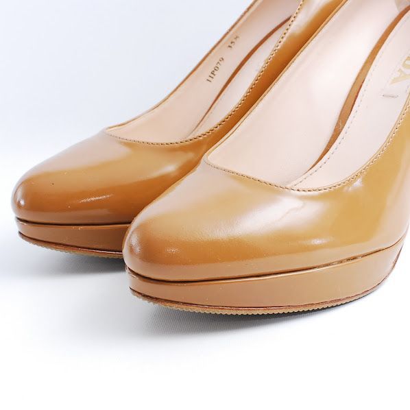 35 1/2 22.5cm 35.5 美品 プラダ PRADA パンプス エナメル パテント