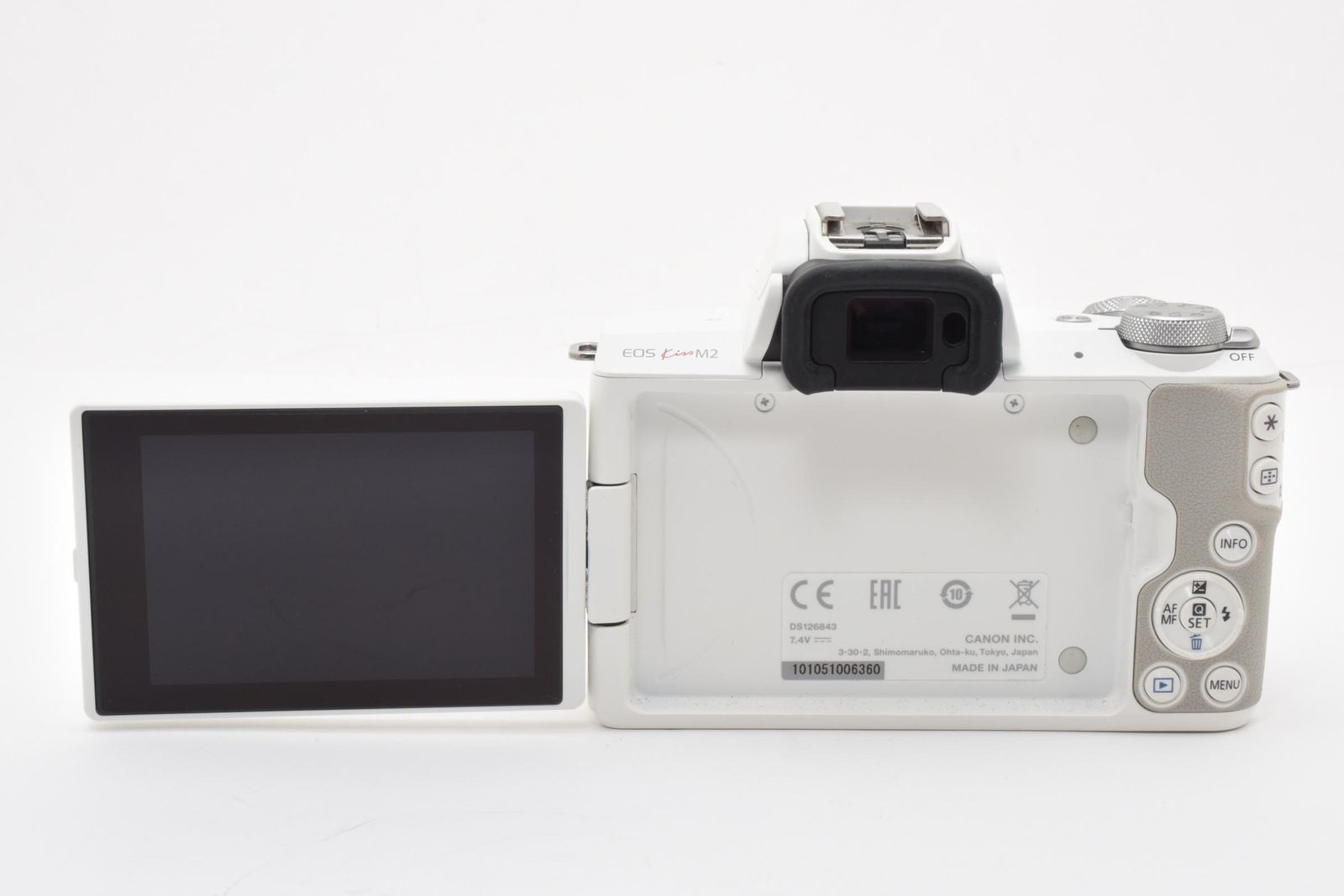 □極上品□ CANON キヤノン EOS Kiss M2 ボディ ホワイト ミラーレス