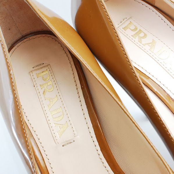 35 1/2 22.5cm 35.5 美品 プラダ PRADA パンプス エナメル パテント