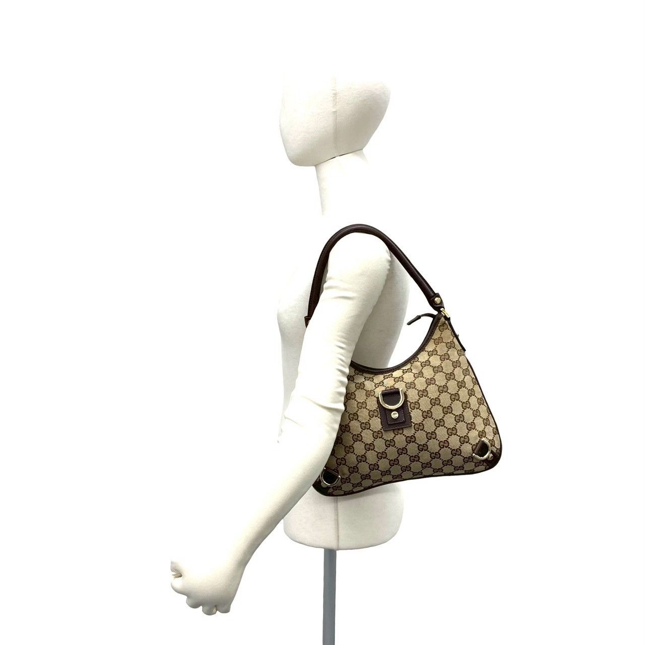 極 美品 GUCCI グッチ GG ロゴ 柄 キャンバス レザー 本革 セミ ワン