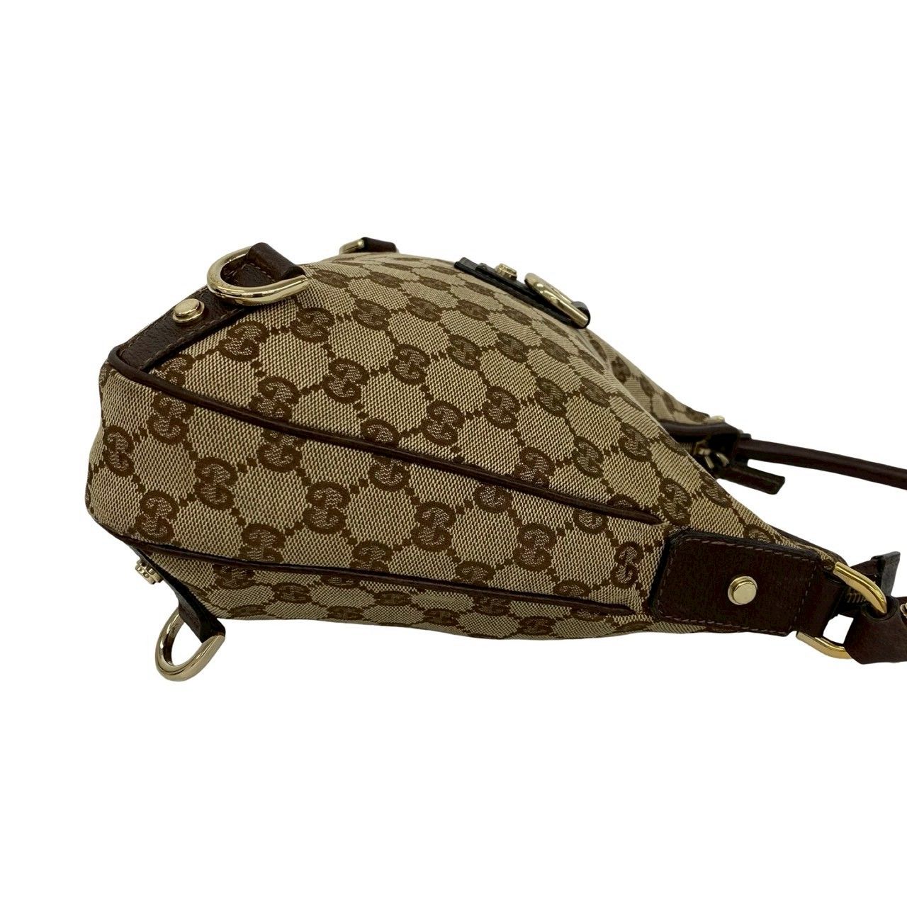 極 美品 GUCCI グッチ GG ロゴ 柄 キャンバス レザー 本革 セミ ワン