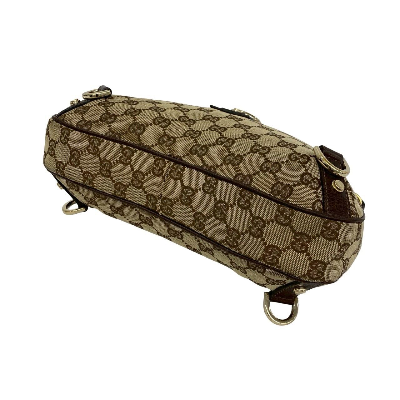 極 美品 GUCCI グッチ GG ロゴ 柄 キャンバス レザー 本革 セミ ワン