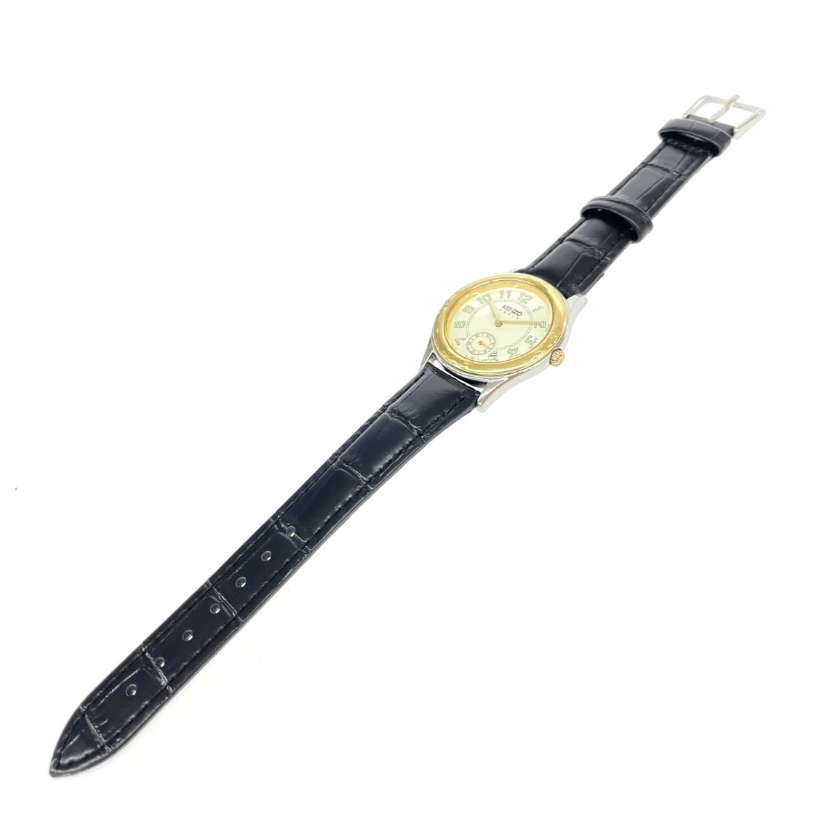 KENZO ケンゾー 腕時計 クォーツ SS×レザー/ KN-2502 シルバー