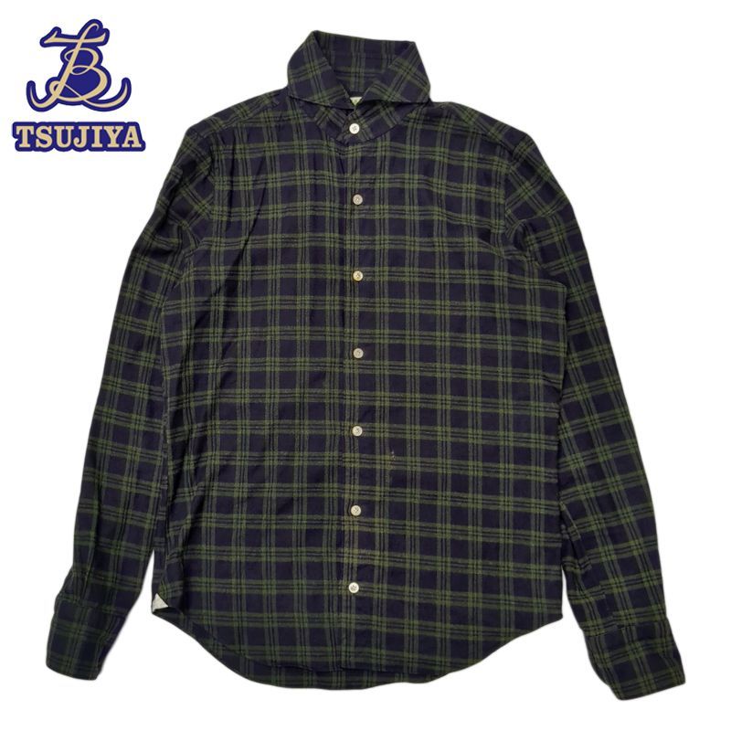 中古A Finamore フィナモレ メンズ シャツ 長袖 タータンチェック