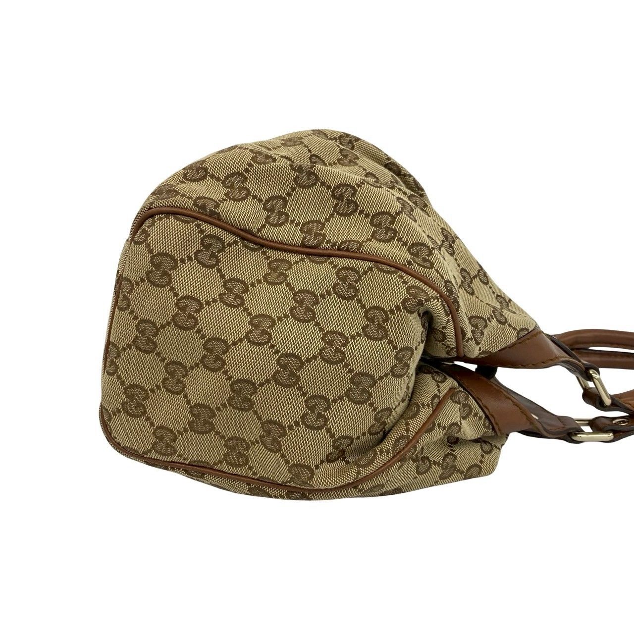 極 美品 GUCCI グッチ GG ロゴ 柄 キャンバス レザー 本革