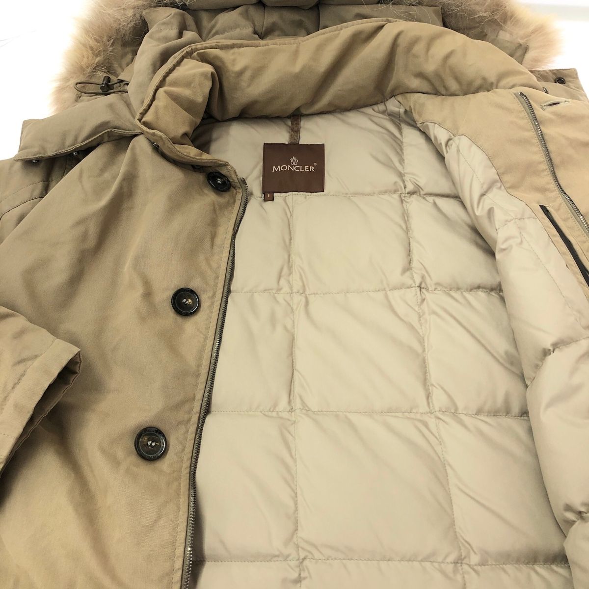 MONCLER モンクレール フーディダウンジャケット サイズ:1 茶タグ