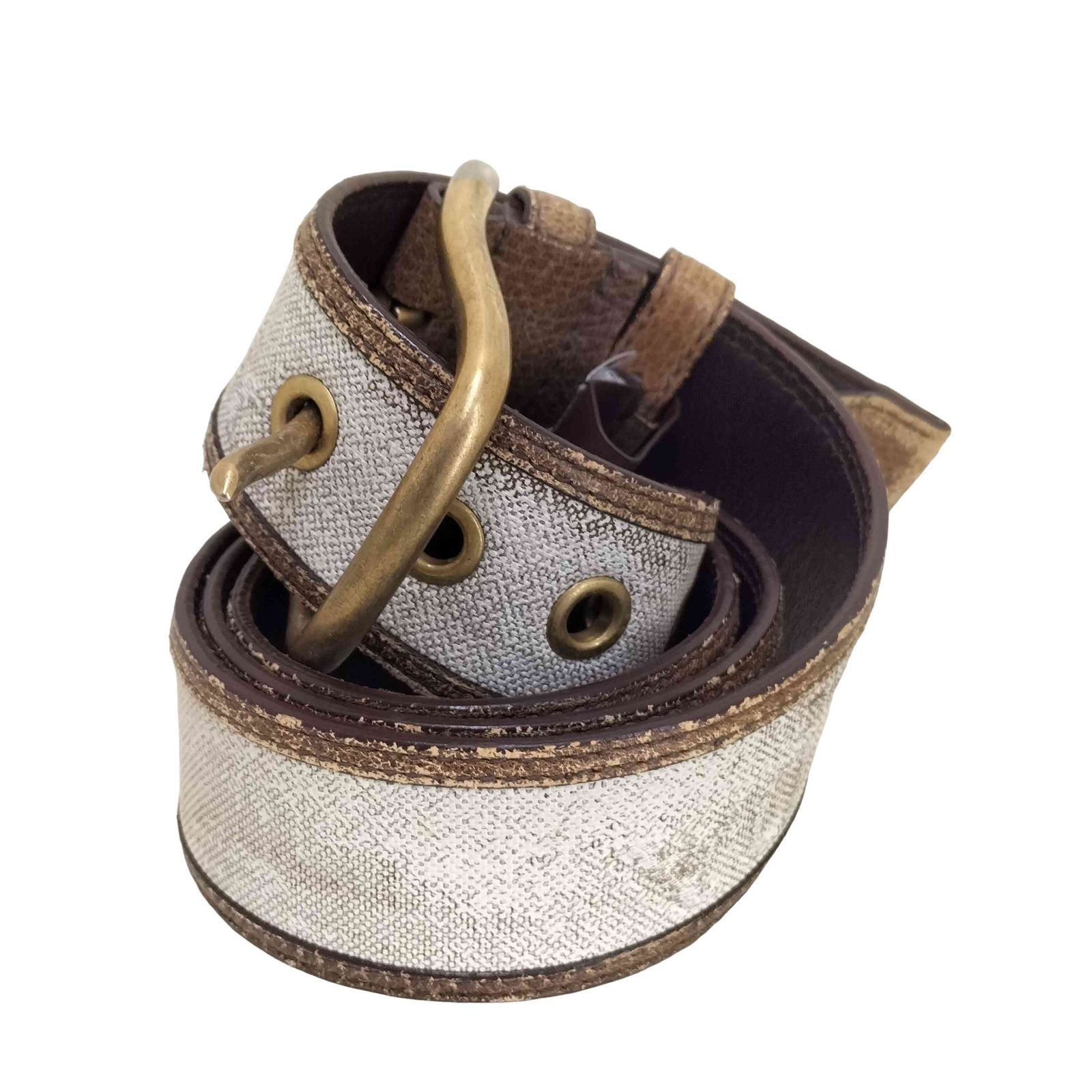 プラダ PRADA メタル バックル ロゴ レザー ベルト メンズ 表記無 36