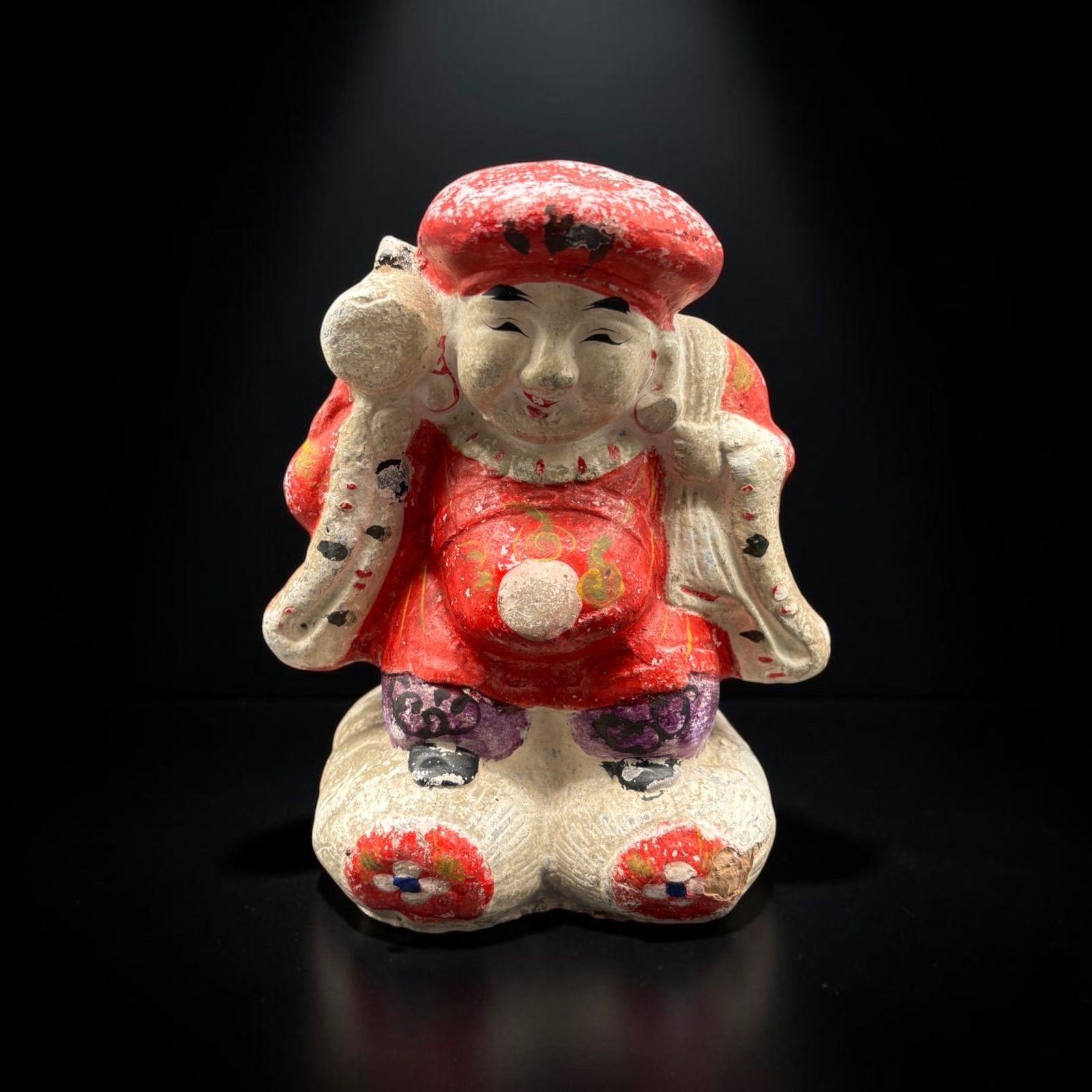 大黒天 土人形 七福神 大黒様 縁起物 開運 縁起物 仏像 古美術 仏教