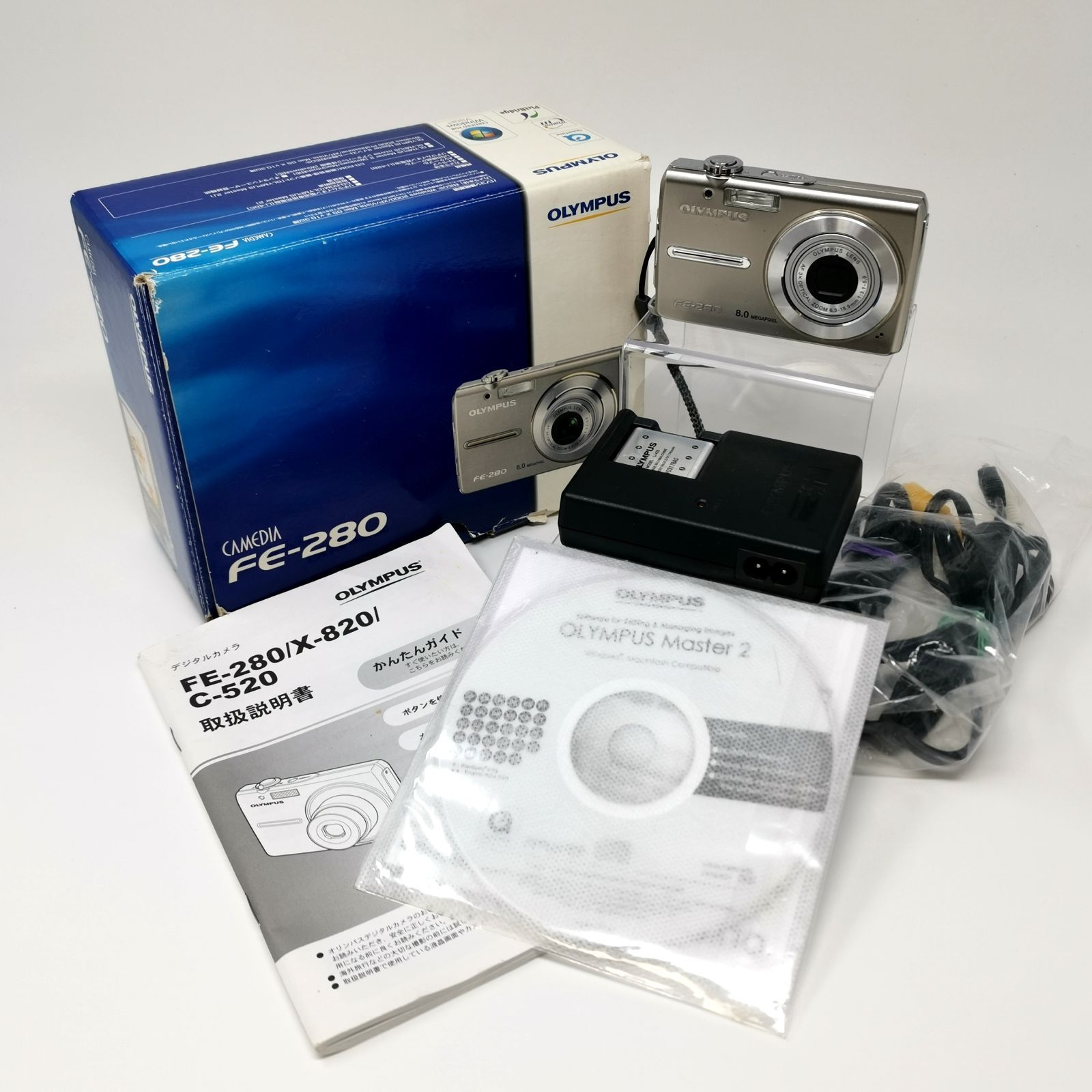 OLYMPUS FE-280 シルバー カメラ コンデジ SDカードなし 動作確認済み