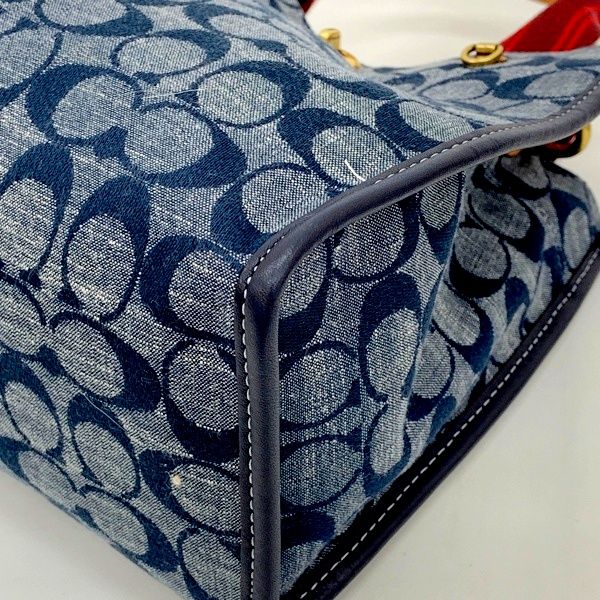 COACH コーチ 2WAY トート 22 シグネチャー シャンブレー ハンドバッグ