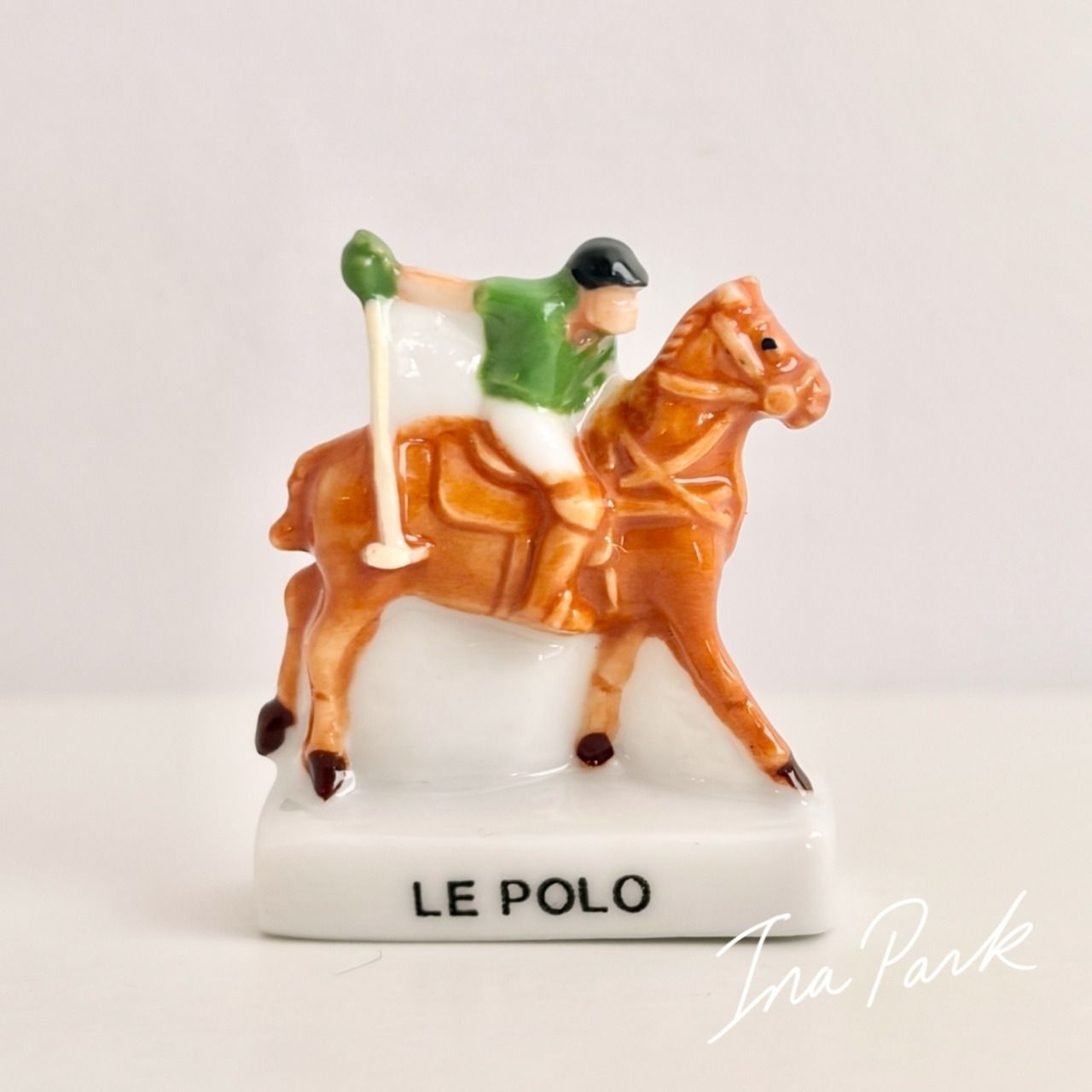 ポロ 競馬のフェーヴ ウマ フェーブ フランス製 ミニチュア 陶器 雑貨 