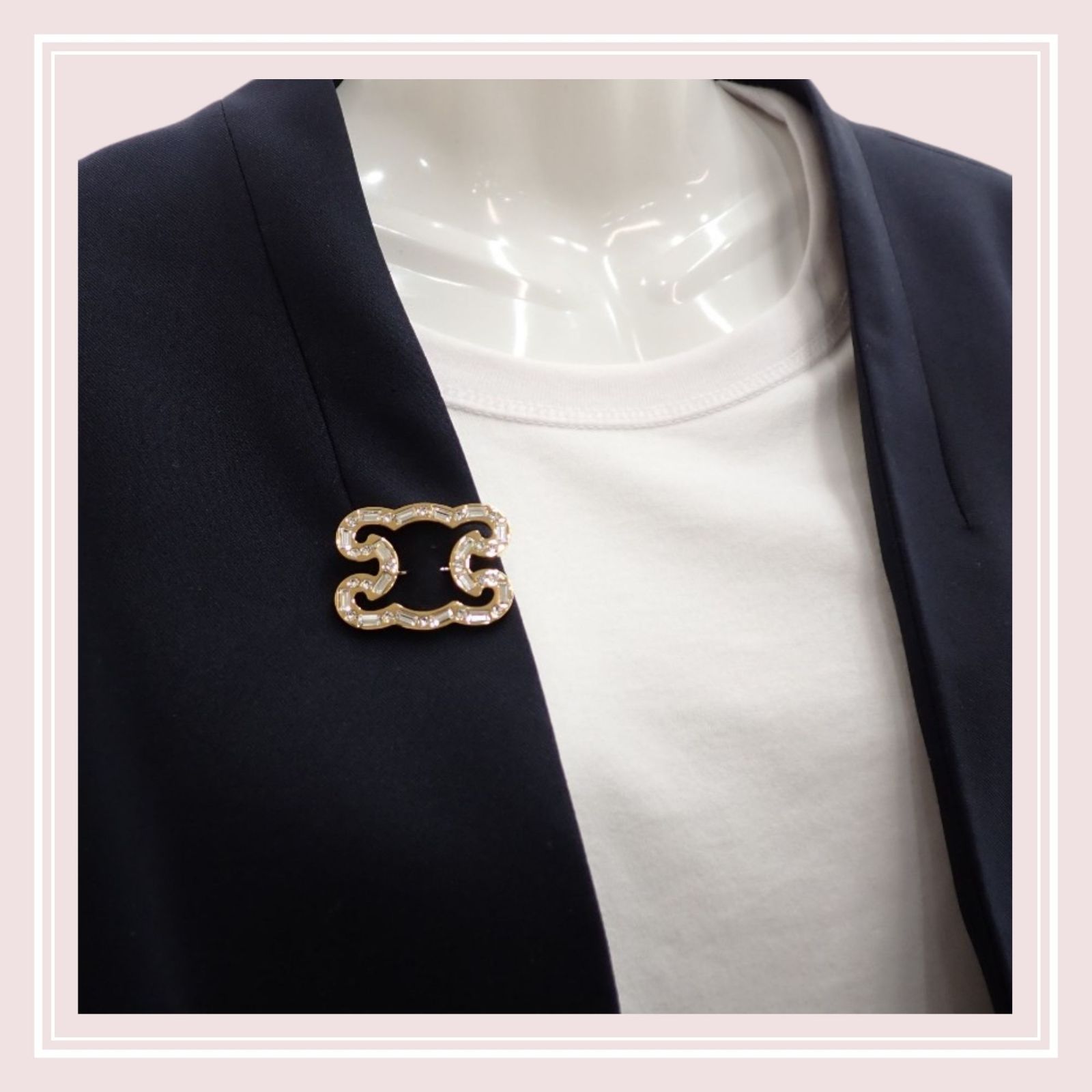 セリーヌ CELINE フレームスパークル 461FQ6SBS.35OR ブローチ