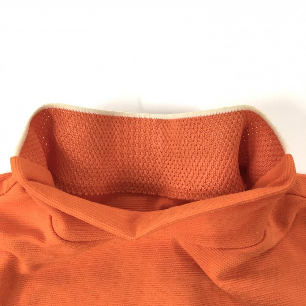 美品】パーリーゲイツ 半袖ハイネックシャツ オレンジ レディース 2(L