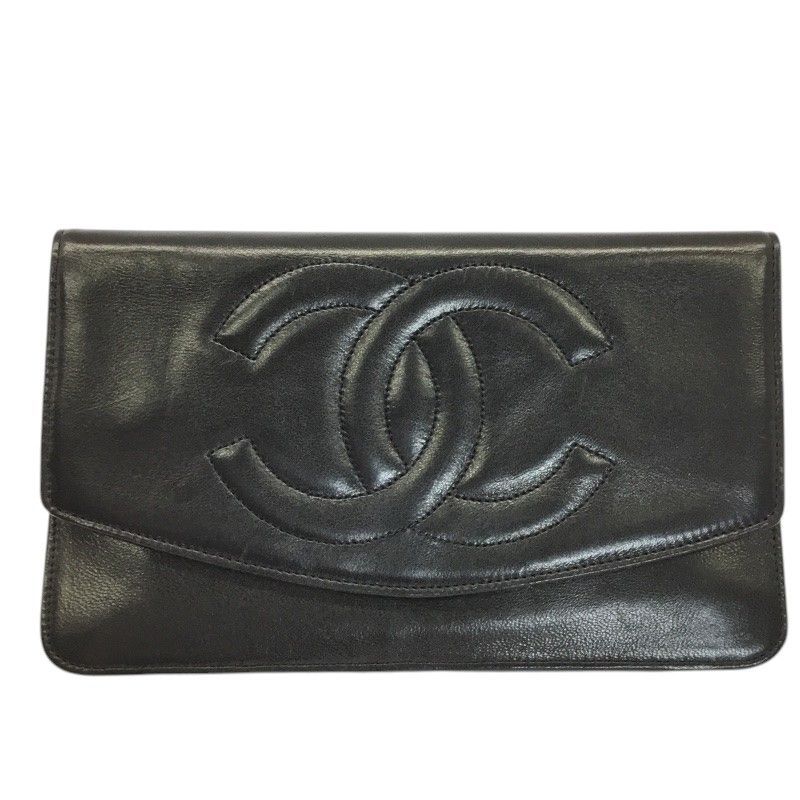 CHANEL【シャネル】デカココマーク　フラップ長財布　レザー　ブラック【中古品/USED-B】質屋　かんてい局那覇店　ｎ3101898927300057