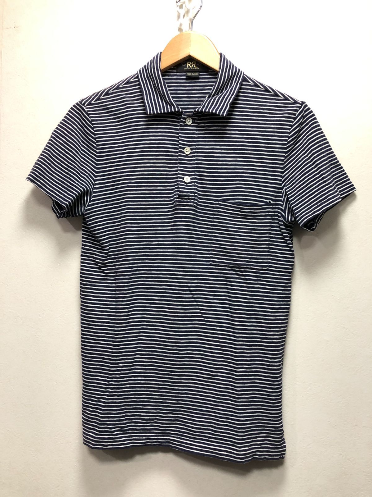 516092 RRL DOUBLE RL 半袖 ボーダー ポロシャツ XS RALPH LAUREN