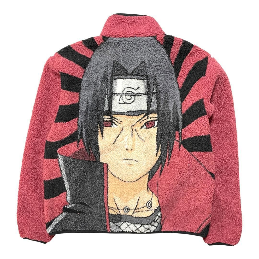 海外限定 オフィシャル 公式 HYPLAND×NARUTO ナルト 疾風伝 暁 うちはイタチ シェルパジャケット フリースジャケット メンズM ボアジャケット 集英社 アニメ 漫画 AA0413