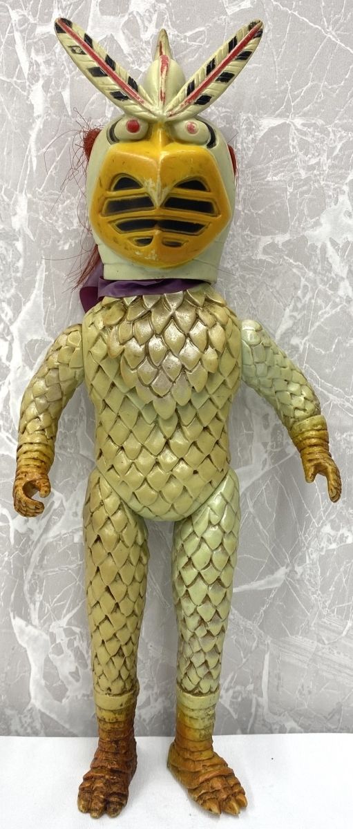 旧バンダイ【変身忍者 嵐】面取れ ソフビ人形 32cm 怪獣