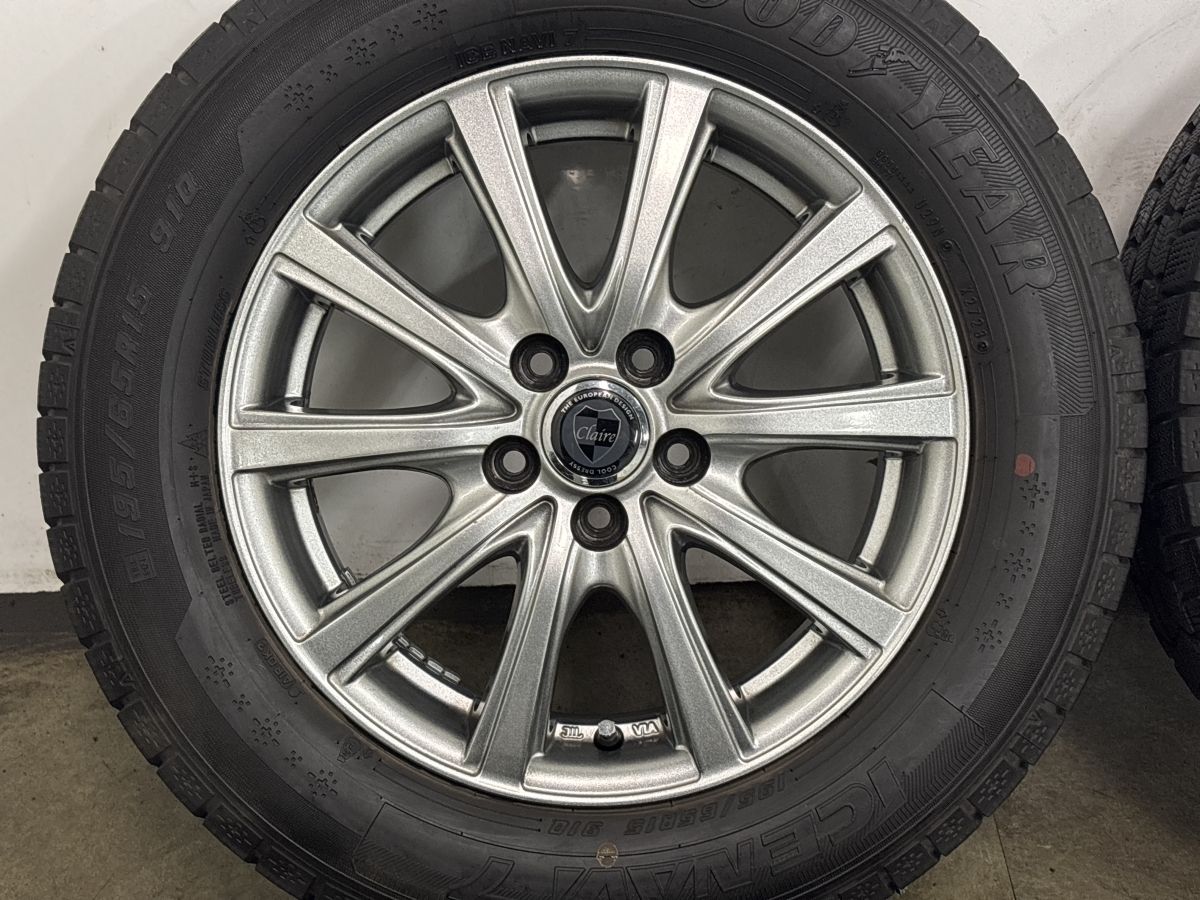 美品 バリ溝】クレール 15in 5J +45 PCD100 グッドイヤー アイスナビ7