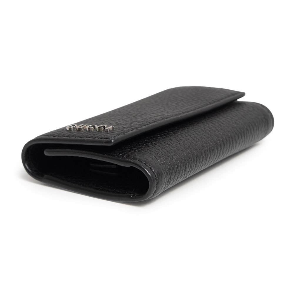 GUCCI ブラック レザー ケース　キーホルダー付き グッチ 771156 ロゴ キーホルダー 6連 レザー ブラック キーケース