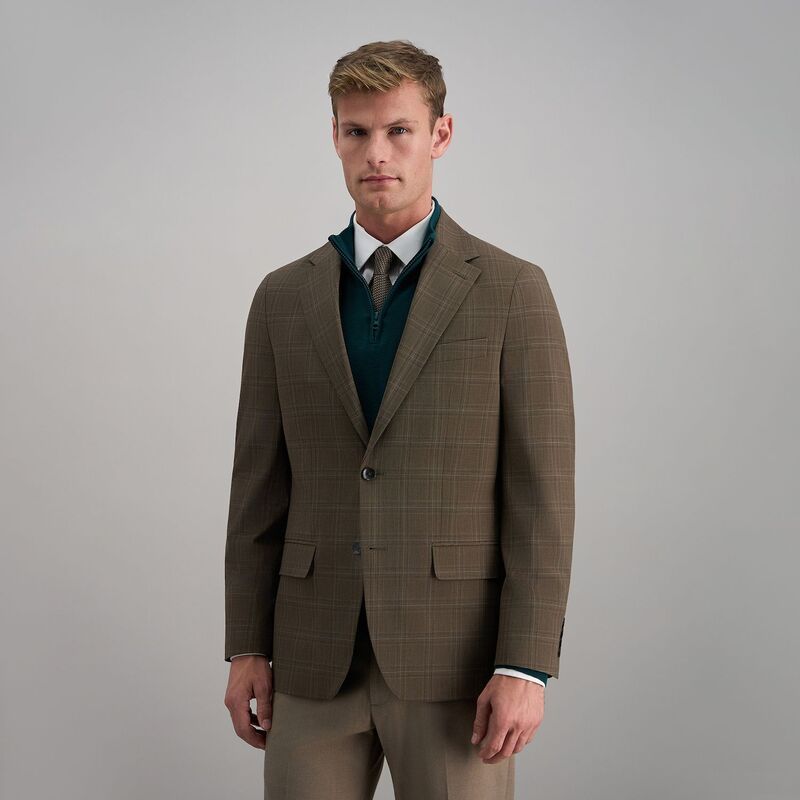ハガー メンズ アウター ジャケット・ブルゾン コート Mens JM Haggar Premium TailoredFit Sport Coat Mocha Plaid モカ