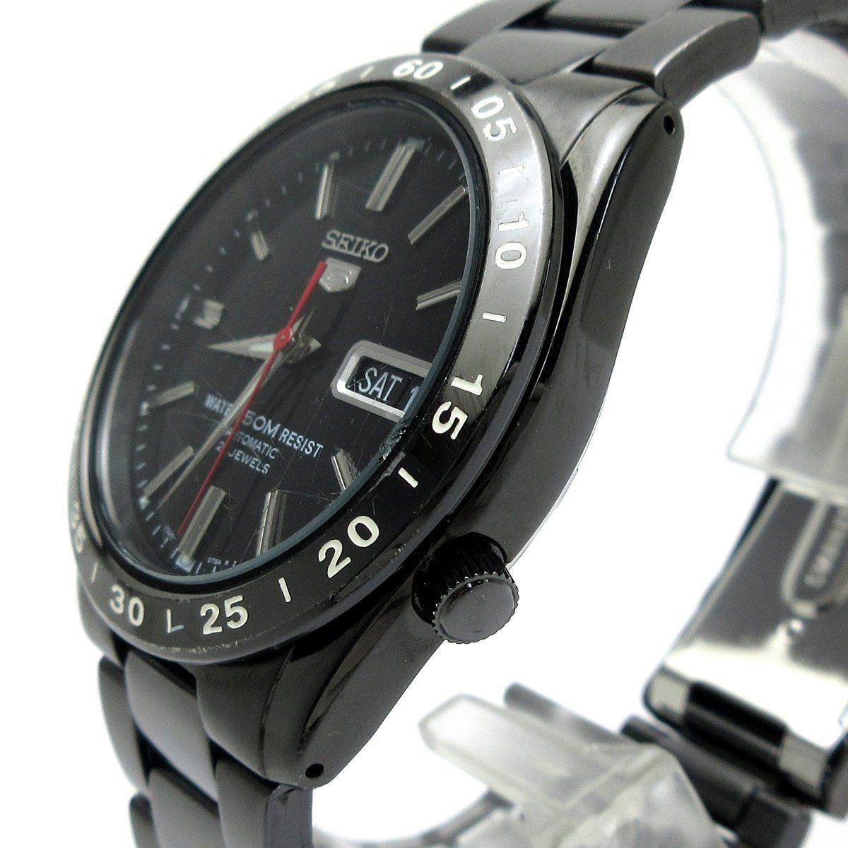 SEIKO セイコー セイコー5 オートマチック メンズ デイデイト 黒 7S26