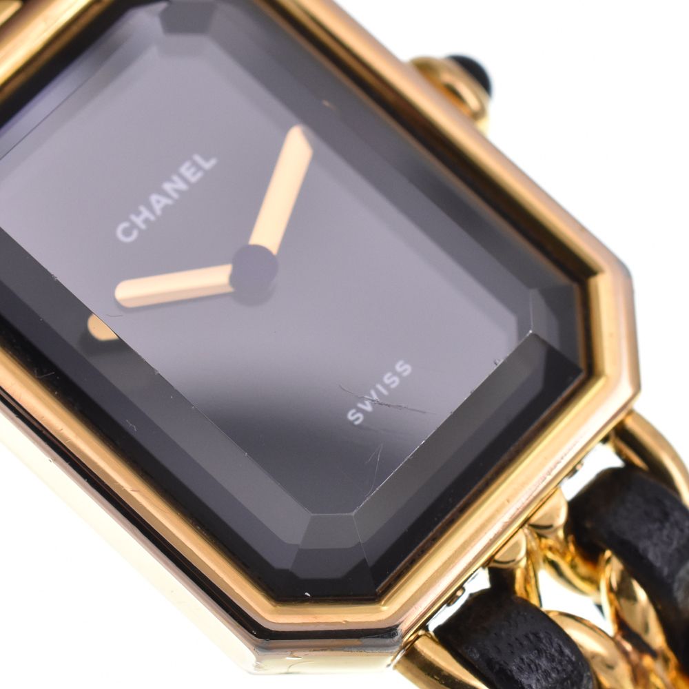 値下 シャネル CHANEL H0001 プルミエール GP/レザー クォーツ