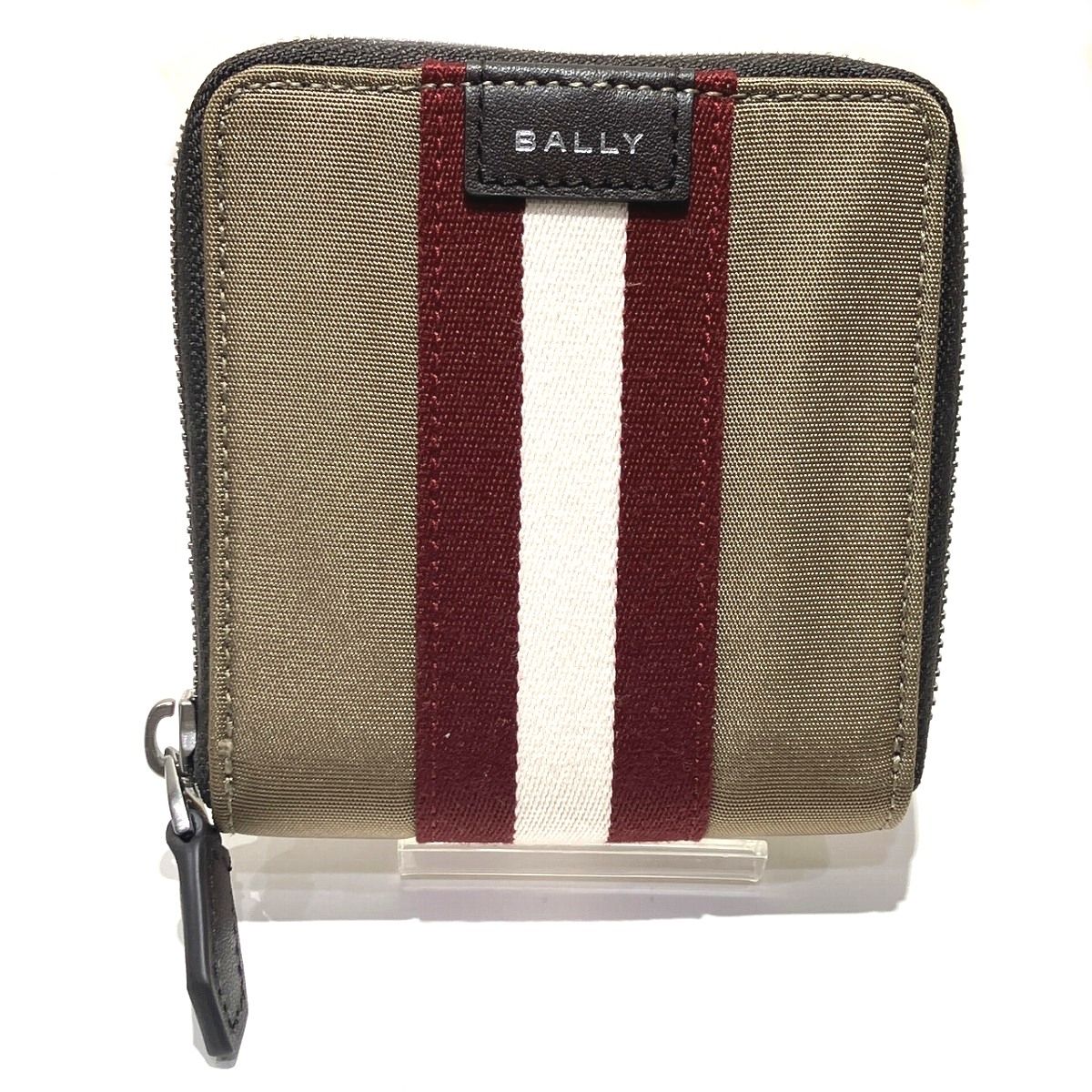 バリー BALLY バリーストライプ 二つ折り財布 キャンバス PVC レザー ユニセックス