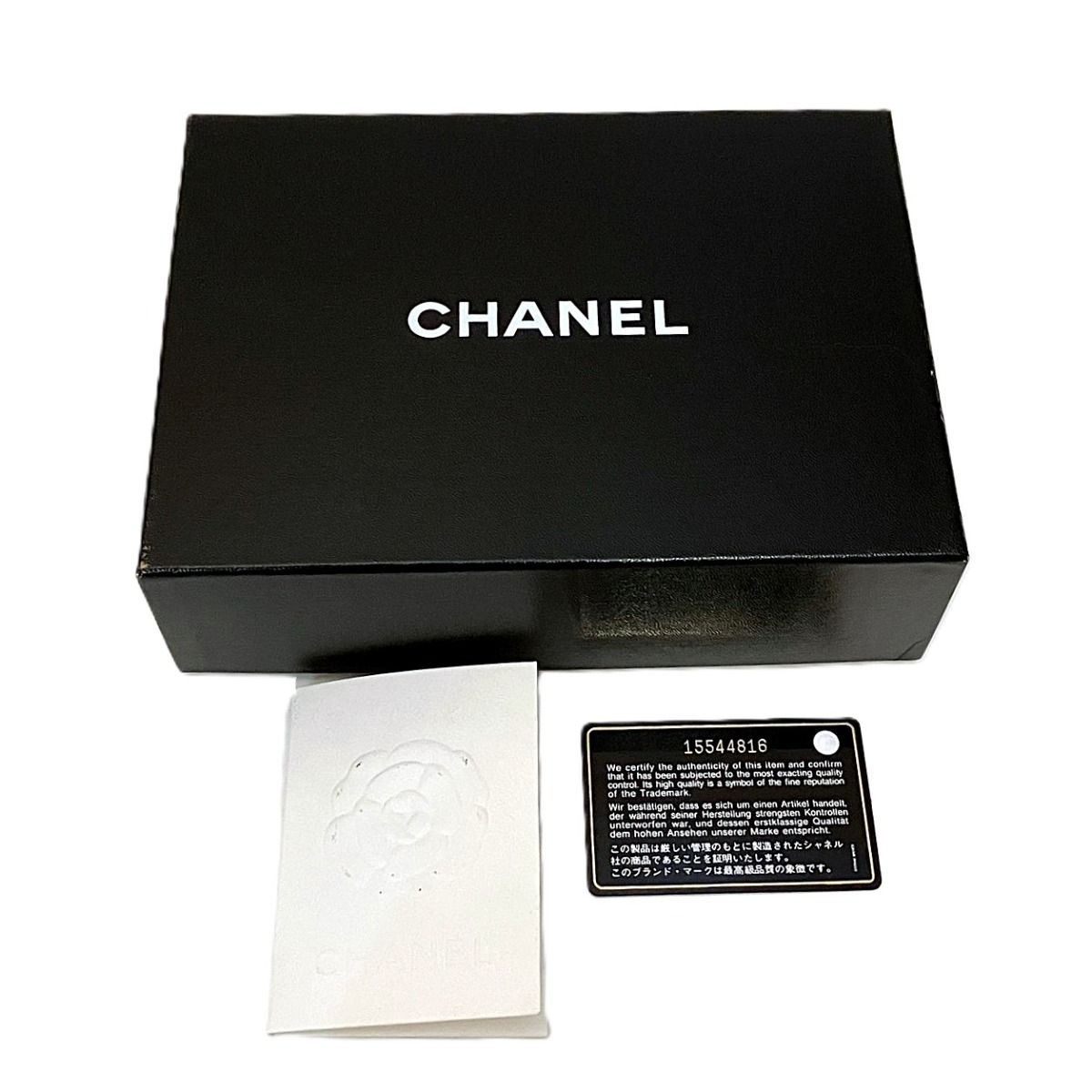 シャネル CHANEL ココ 3つ折り 長財布 キャビアスキン A48653