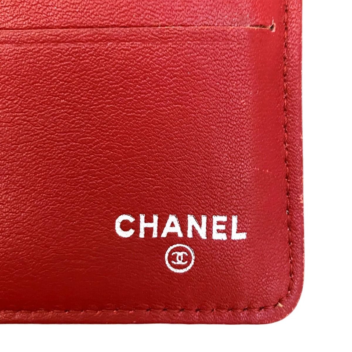シャネル CHANEL ココ 3つ折り 長財布 キャビアスキン A48653