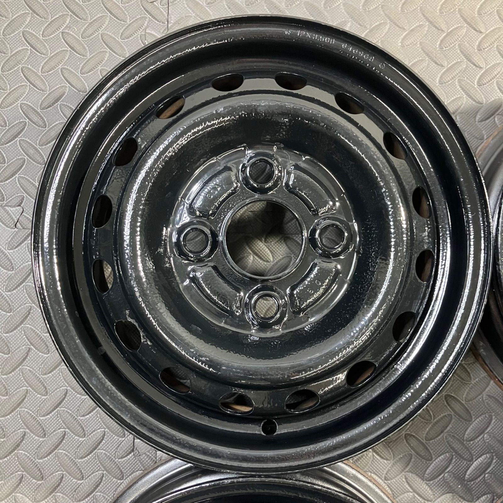 ✳️ホンダ純正 アクティスチールホイール 4本セット 12Х3.5J タイヤ山なし 希少な黒色！ ホンダ アクティ 純正スチールホイール 12×3.5J+40